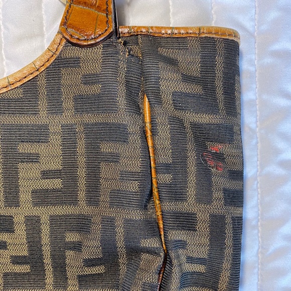 FENDI Crocodile Embossed Trim Zucca Chef Tote Bag - Picture 16 of 16